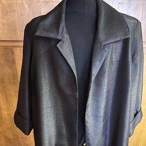 Chico's Size 4 Black Shantung Topper Jacket NWT